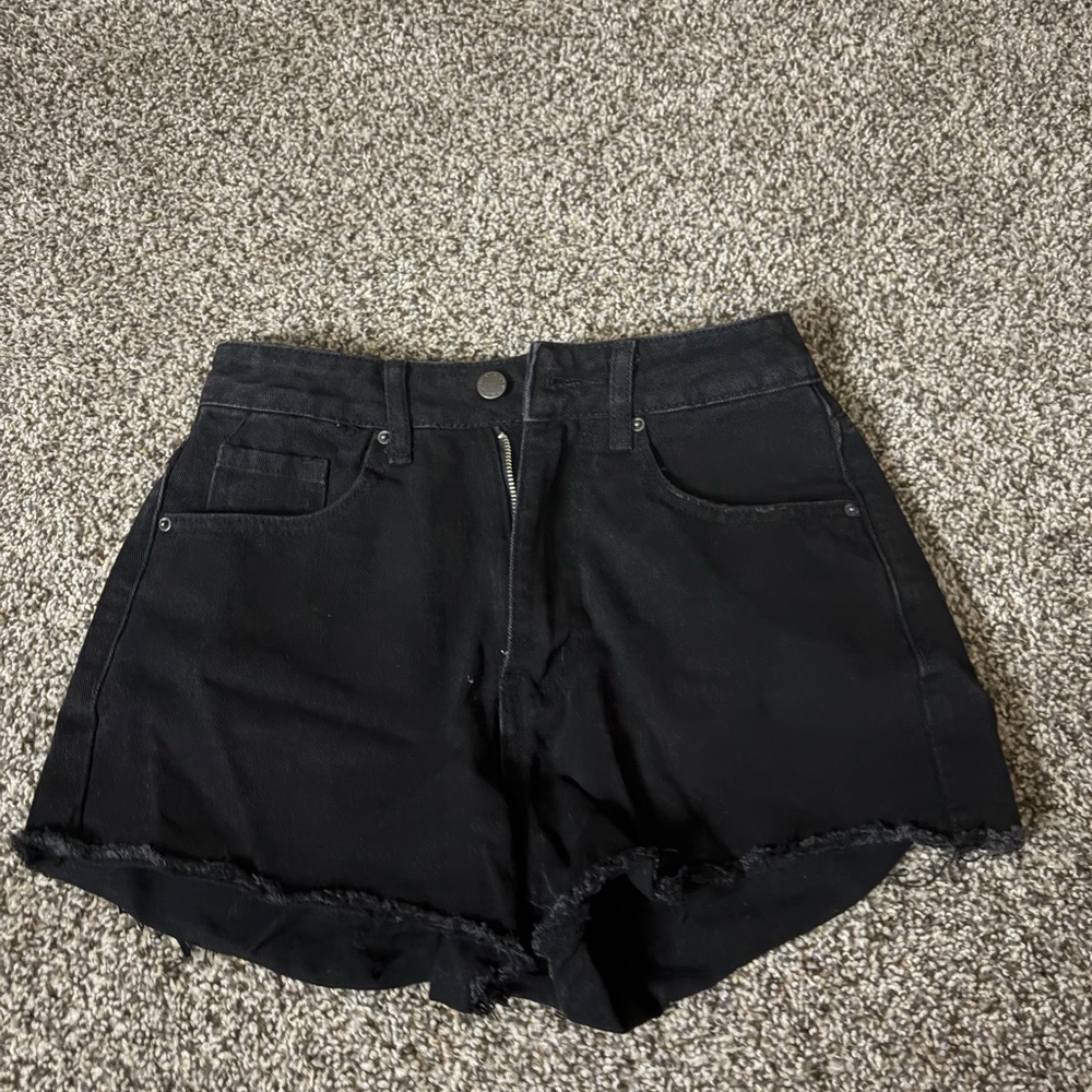 SHEIN Black High Waist Denim Shorts